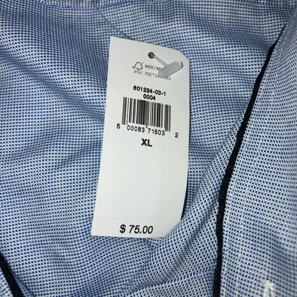 Mens Banana Republic NEW wrinkle resistant button front shirt sz XL blue cotton - Picture 4 of 5